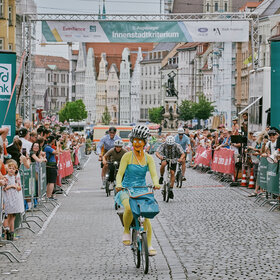 Klappradrennen in der Augsburger Innenstadt
