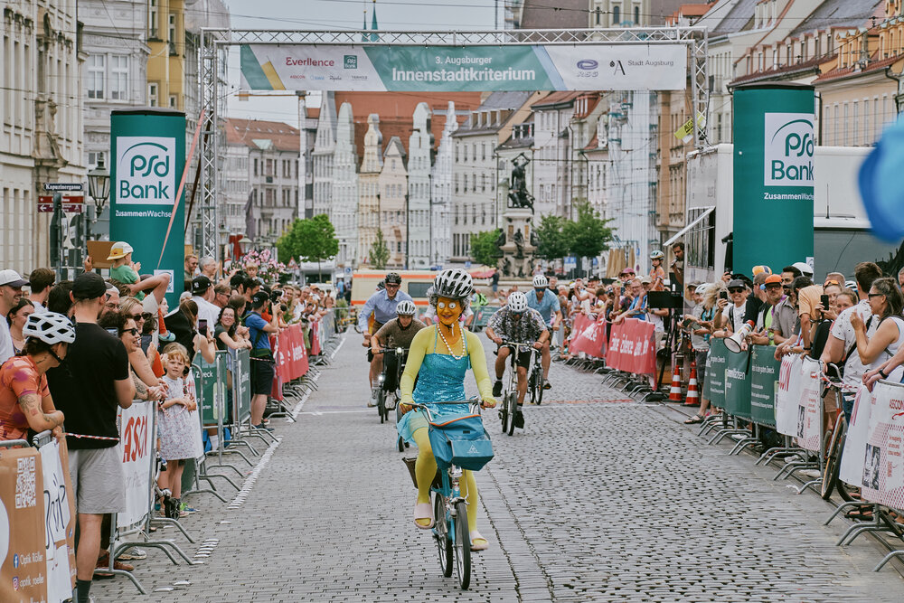 Klappradrennen in der Augsburger Innenstadt