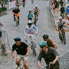 Klappradrennen in der Augsburger Innenstadt