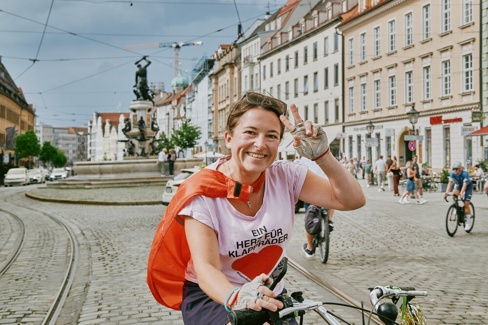 Klappradrennen in der Augsburger Innenstadt