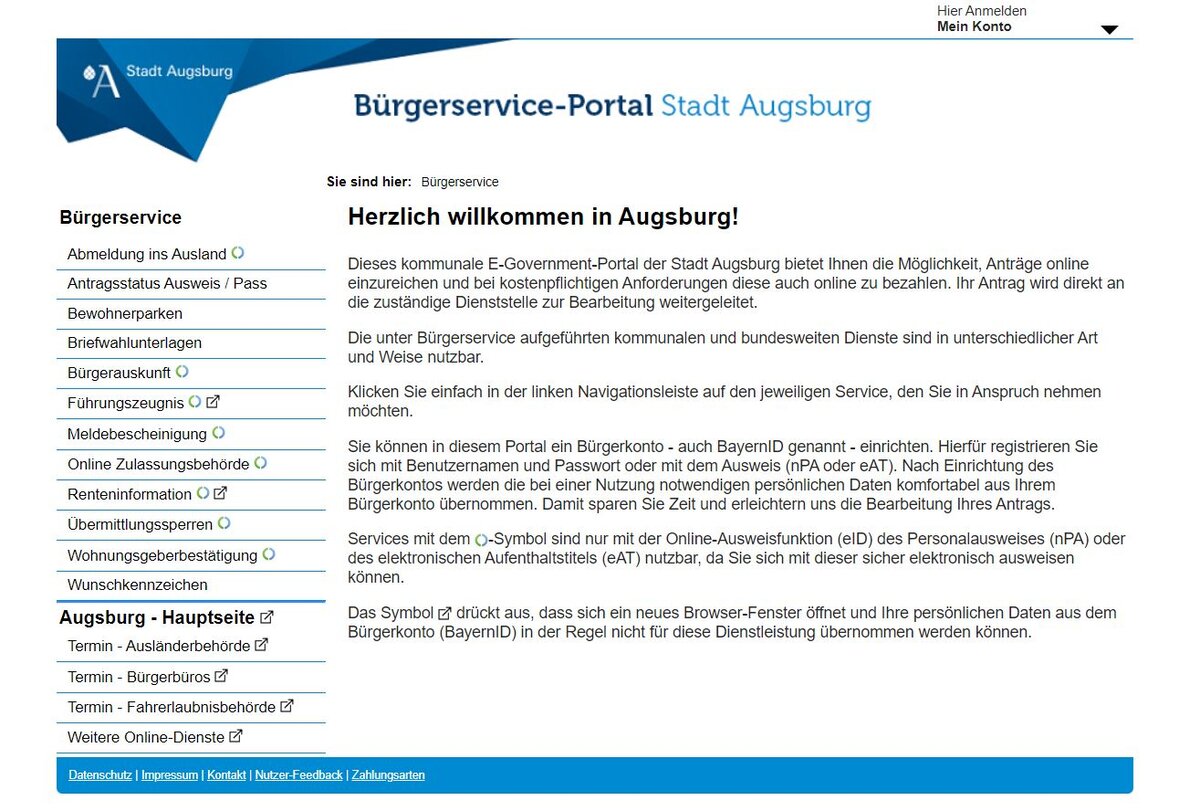 Www Buergerservice Portal De Owi www.augsburg.de