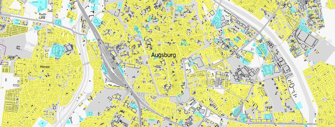Karte Ist-Versorgung Stadt Augsburg vor Markterkundung 12.2017