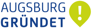 Schriftlogo Augsburg gründet in Blau und grün