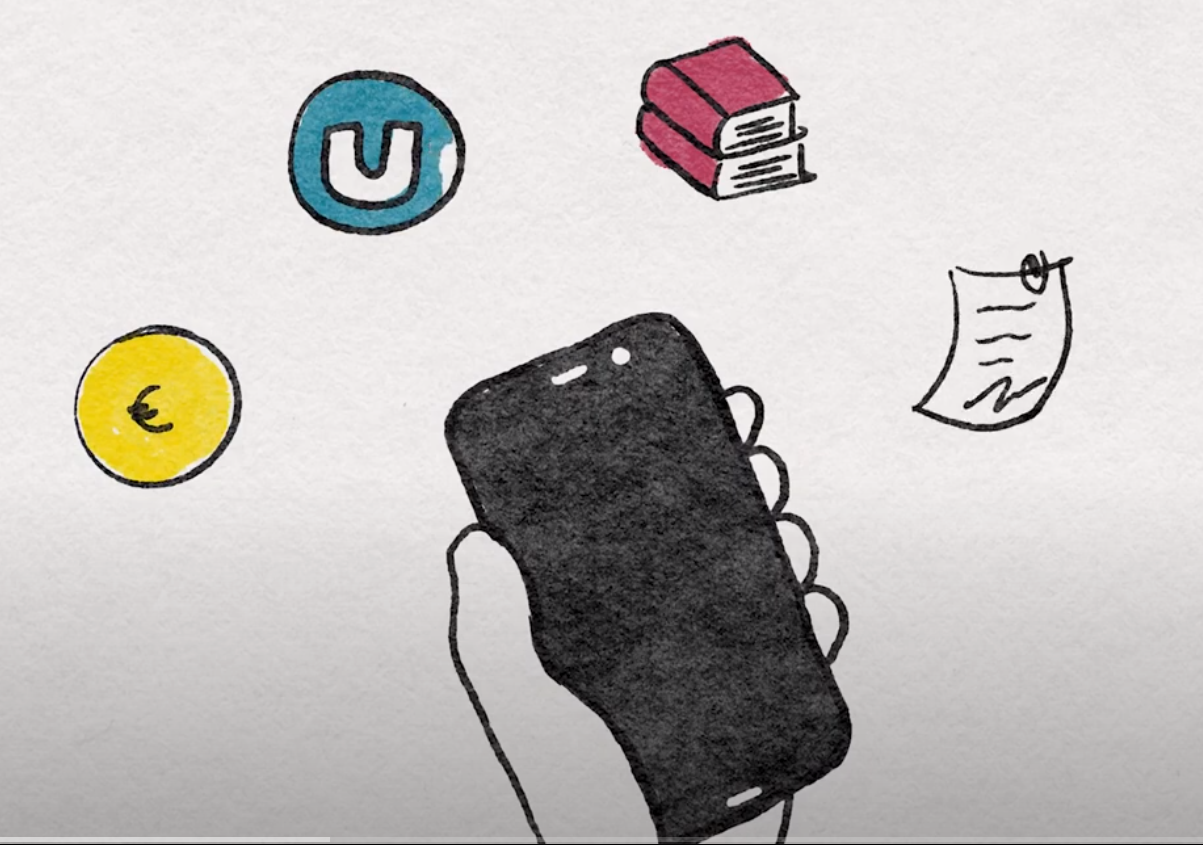 Ein Zeichnung eines Smartphones.