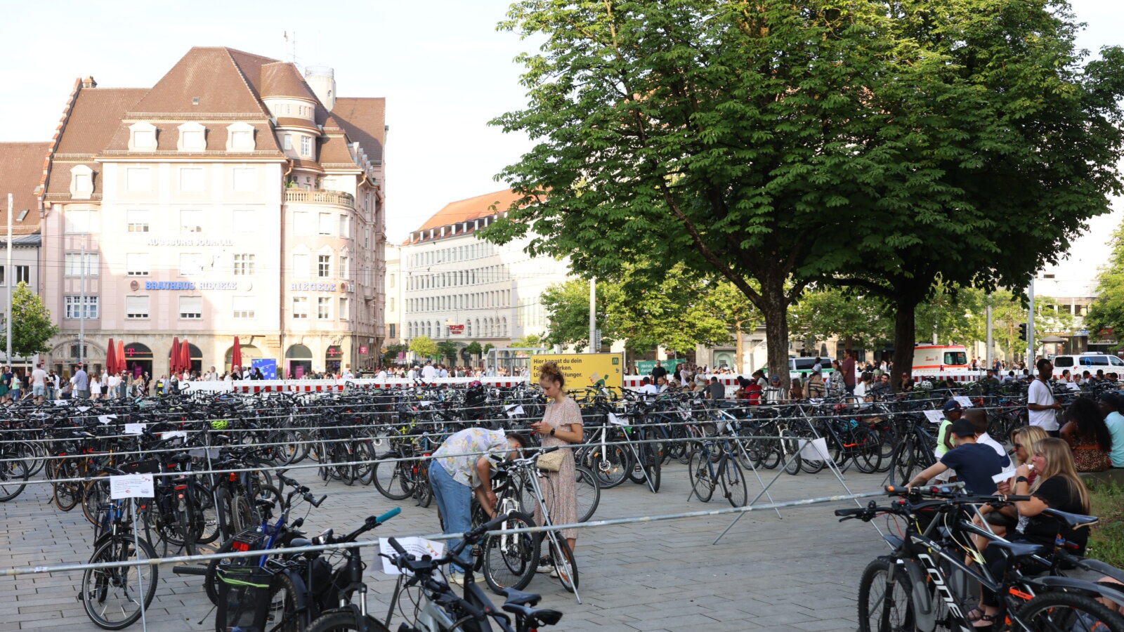 Viele Fahrräder stehen am Königsplatz