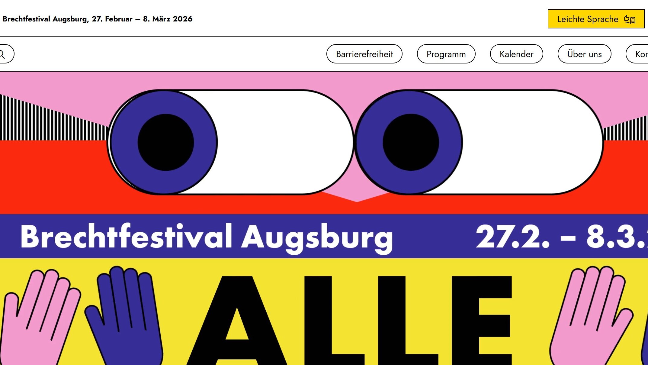 Screenshot der Webseite brechtfestival.de