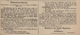 Amtliche Bekanntmachung über wahlberechtigte Personen bei den Gemeinde- und Kreistagswahlen am 15. Juni 1919. 22. Mai 1919. Stadtarchiv Augsburg, AB VI 154-174/1.