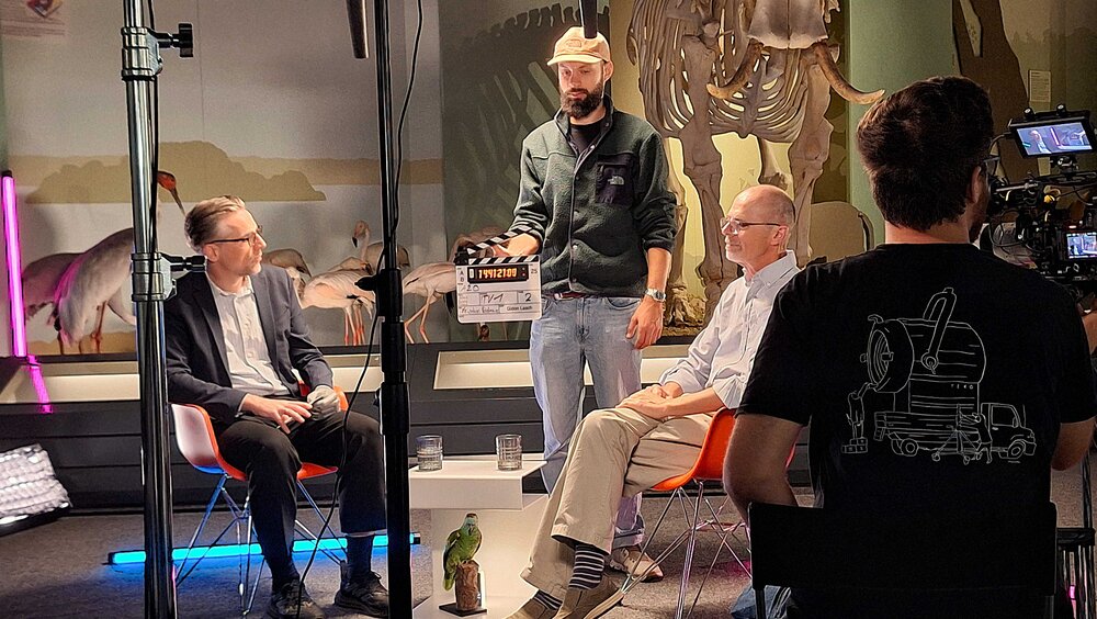 Biologe Prof. Chris Thomas im Gespräch mit Moderator Prof. Dr. Bertolt Meyer.