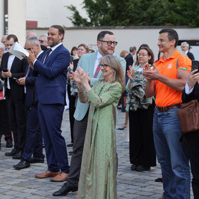 Festakt anlässlich der Jubiläen mit Inverness und Liberec im Augustanasaal. Foto: Michael Hochgemuth/Stadt Augsburg.