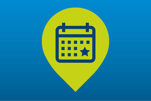 Icon Kalender in grün und blau