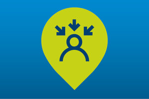Icon Ansprechperson in Grün und Blau