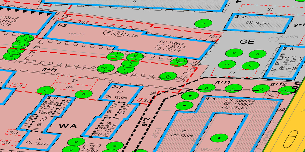 Auszug Planzeichnung Bebauungsplan Nr. 278 A