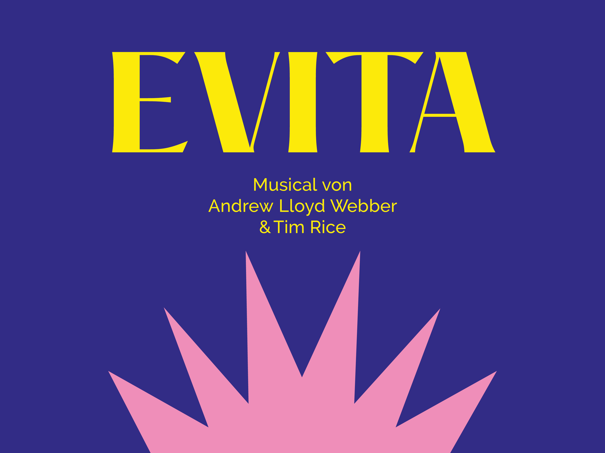 Grafik Evita mit gelbem Schriftzug
