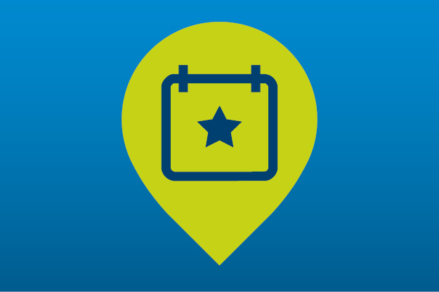 Icon Veranstaltung in grün und blau