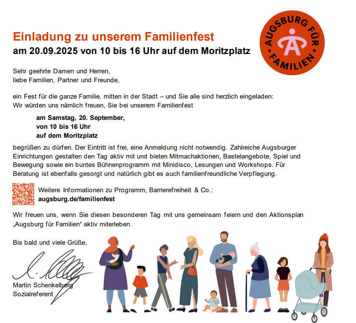 Einladungsbrief des Sozialreferates zum Familienfest