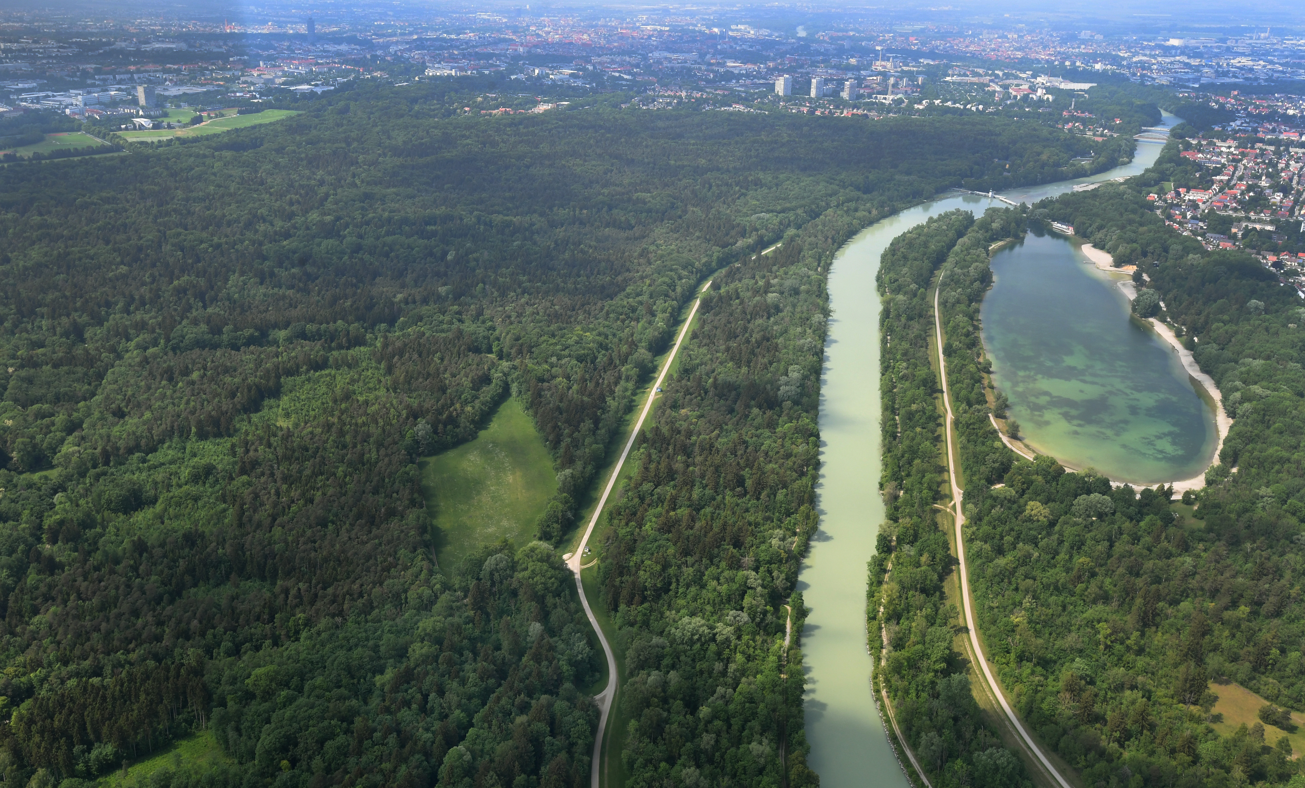 Luftaufnahme des Augsburger Stadtwaldes