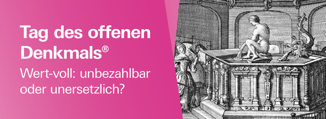 auf dem Header ist das diesjährige Motto das Tag des offenen denkmals zu sehen, nämlich „Wertvoll: Unbezahlbar oder unersetzlich?“zu lesen   