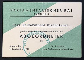 70 Jahre Grundgesetz: Glanzstücke aus dem Nachlass des Juristen Dr. Josef Ferdinand Kleindinst (1881-1962)