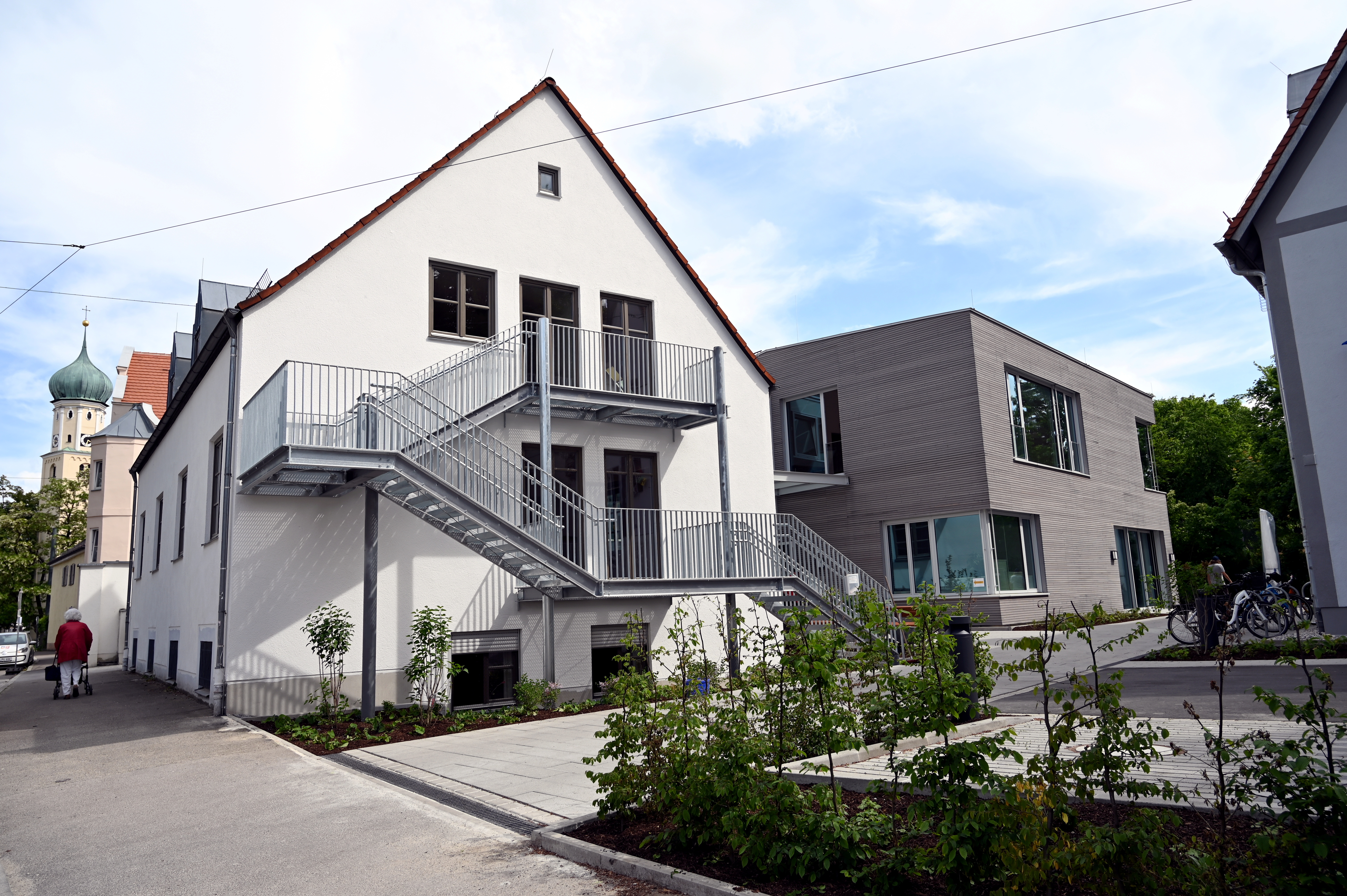 Das neue Bürgerhaus Pfersee mit Anbau.